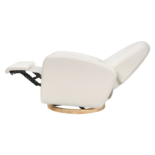 M23188WBLB,Babyletto,Nami Glider Recliner w/ Electronic Control and USB in Ivory Boucle w/Light Wood Base