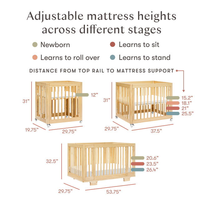 M23401N,Babyletto,Yuzu 8-in-1 Convertible Crib w/All-Stages Conversion Kits in Natural