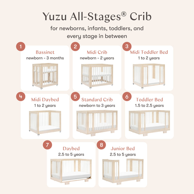 M23401NXW,Babyletto,Yuzu 8-in-1 Convertible Crib w/All-Stages Conversion in Washed Natural/White