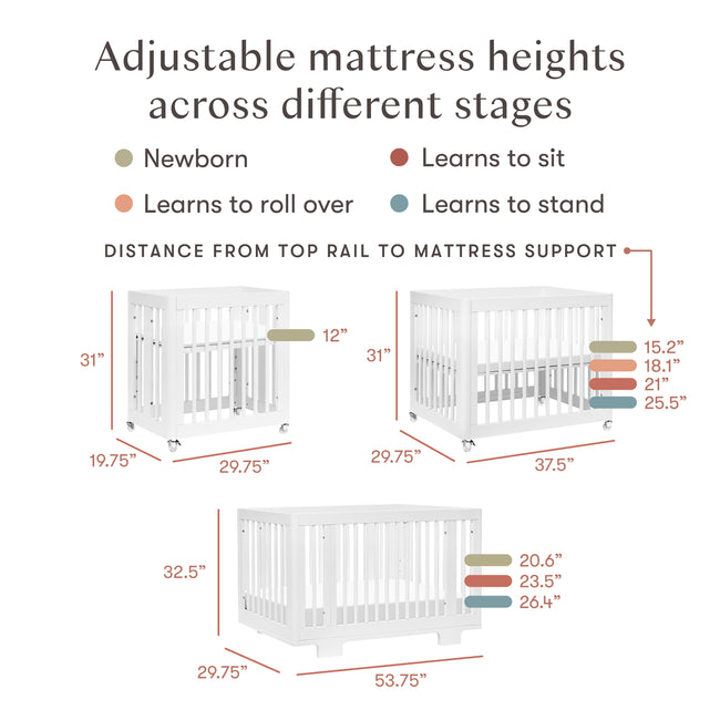 M23401W,Babyletto,Yuzu 8-in-1 Convertible Crib w/All-Stages Conversion Kits in White