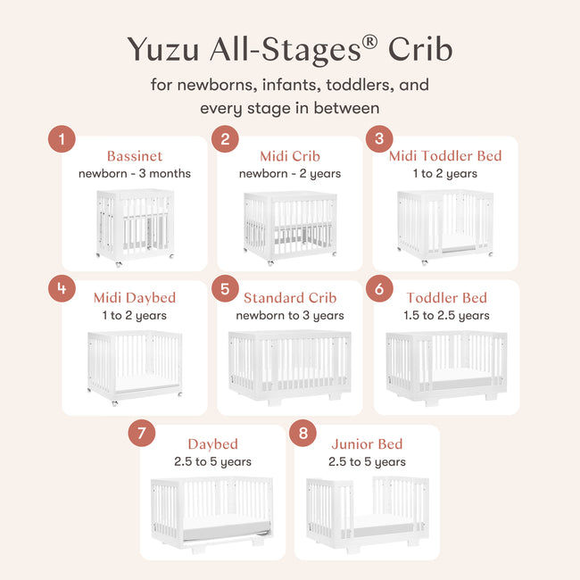 M23401W,Babyletto,Yuzu 8-in-1 Convertible Crib w/All-Stages Conversion Kits in White