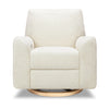 M24087CMSGLB,Nursery Works,Sunday Power Recliner and Swivel Glider in Cream Shearling w/ Light Wood Base