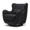 M24187BKBBB,Nursery Works,Solstice Swivel Glider in Black Boucle w/Black Wood Base