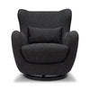 M24187BKBBB,Nursery Works,Solstice Swivel Glider in Black Boucle w/Black Wood Base