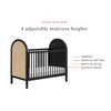 M25601BNC,Babyletto,Bondi Cane 3-in-1 Convertible Crib w/ Toddler Bed Kit in Black with Natural Cane