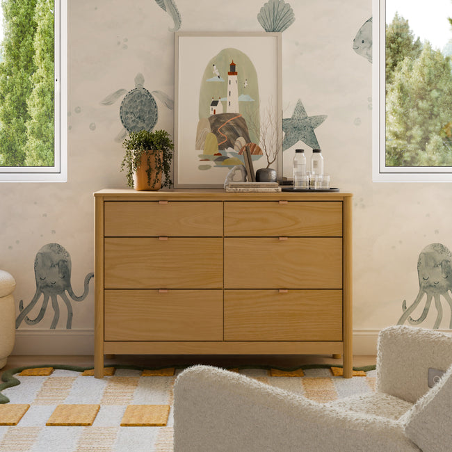 M25616HY,Babyletto,Bondi 6-Drawer Assembled Dresser in Honey