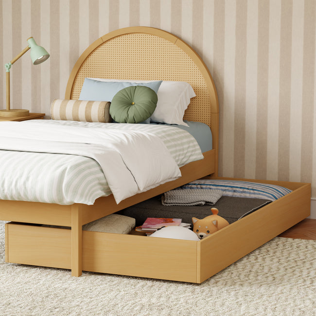 M25973HY,The MDB Family,Twin Storage Trundle Bed in Honey