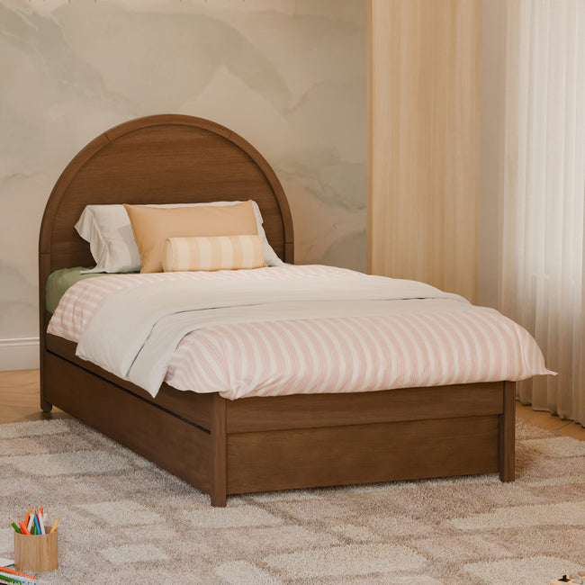 M25973NL,The MDB Family,Twin Storage Trundle Bed in Natural Walnut