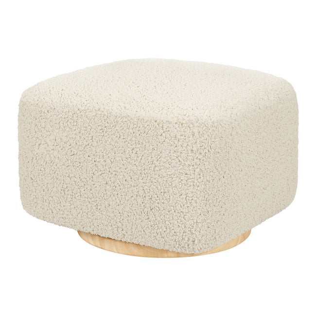 M26385ATLB,Babyletto,Kiwi Gliding Ottoman in Almond Teddy Loop w/ Light Wood Base