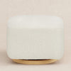 M26385CMSGLB,Babyletto,Kiwi Gliding Ottoman in Cream Shearling with Light Wood Base