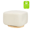 M26385CMSGLB,Babyletto,Kiwi Gliding Ottoman in Cream Shearling with Light Wood Base