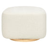 M26385CMSGLB,Babyletto,Kiwi Gliding Ottoman in Cream Shearling with Light Wood Base