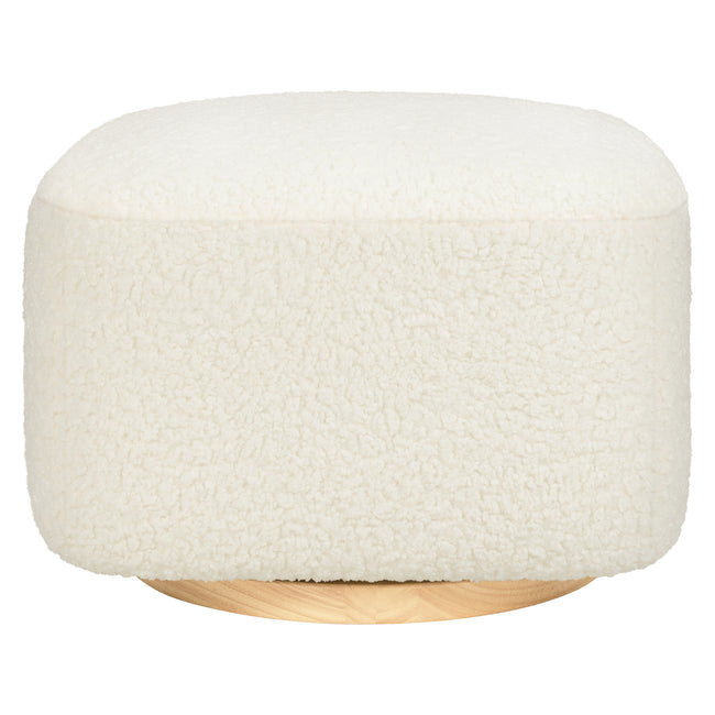 M26385CMSGLB,Babyletto,Kiwi Gliding Ottoman in Cream Shearling with Light Wood Base