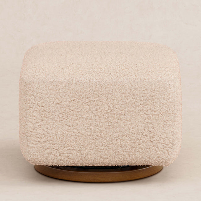 M26385CSGDB,Babyletto,Kiwi Gliding Ottoman in Chai Shearling with Dark Wood Base