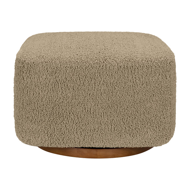 M26385LTDB,Babyletto,Kiwi Gliding Ottoman in Latte Teddy Loop w/ Dark Wood Base