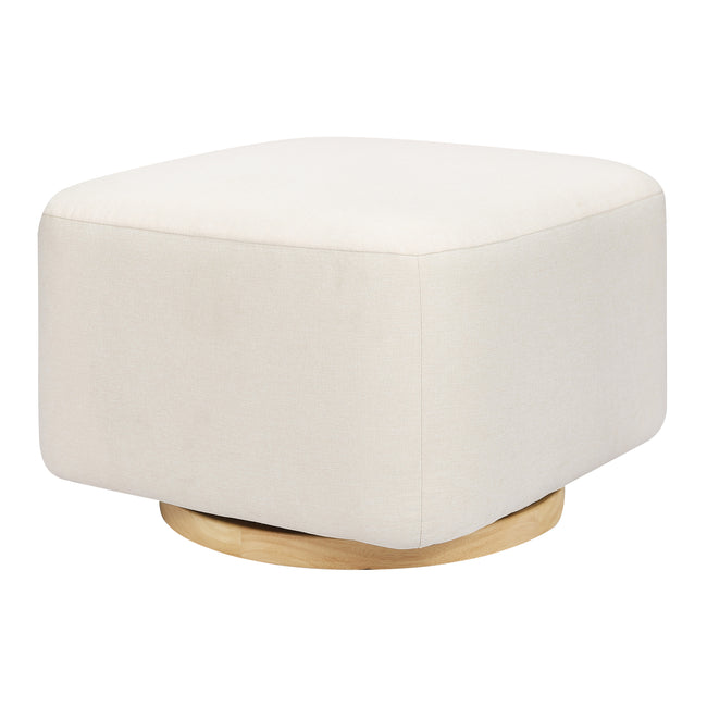 M26385PCMEWLB,Babyletto,Kiwi Gliding Ottoman in Performance Cream Eco-Weave w/ Light Wood Base