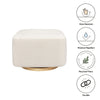M26385PCMEWLB,Babyletto,Kiwi Gliding Ottoman in Performance Cream Eco-Weave w/ Light Wood Base