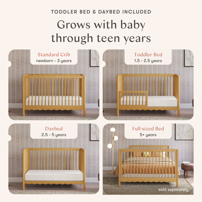 M27901HY,Babyletto,Swell 4-in-1 Convertible Crib w/Toddler Conversion Kit in Honey