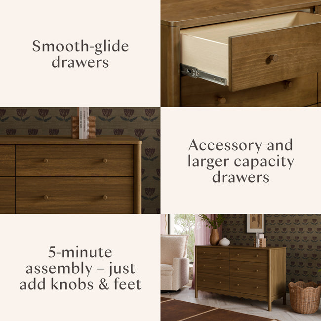 M27916NL,Babyletto,Swell 6-Drawer Assembled Dresser in Natural Walnut