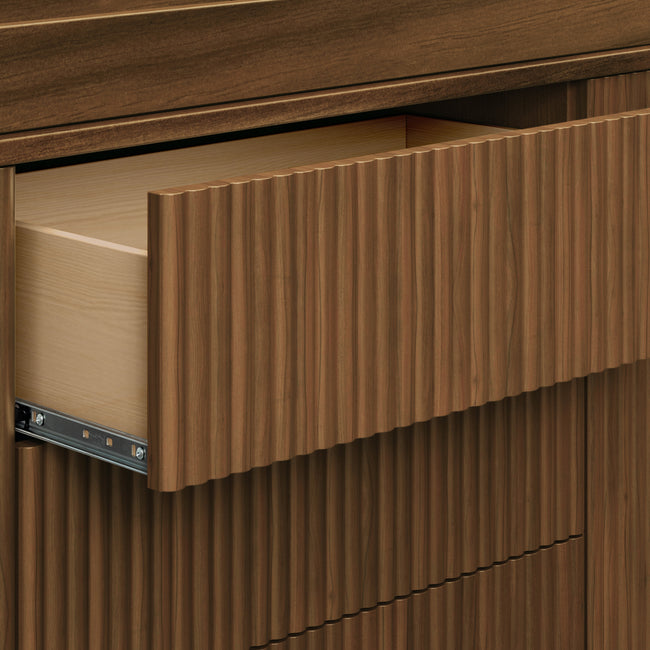 M29816NL,Babyletto,Pogo Tambour Assembled Dresser in Natural Walnut