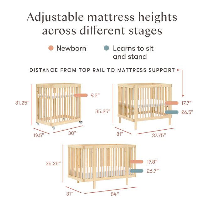 M29880BD,Babyletto,Pogo 8-in-1 Convertible Crib w/All-Stages Conversion Kits in Blonde