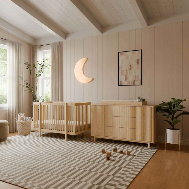 M29880BD,Babyletto,Pogo 8-in-1 Convertible Crib w/All-Stages Conversion Kits in Blonde