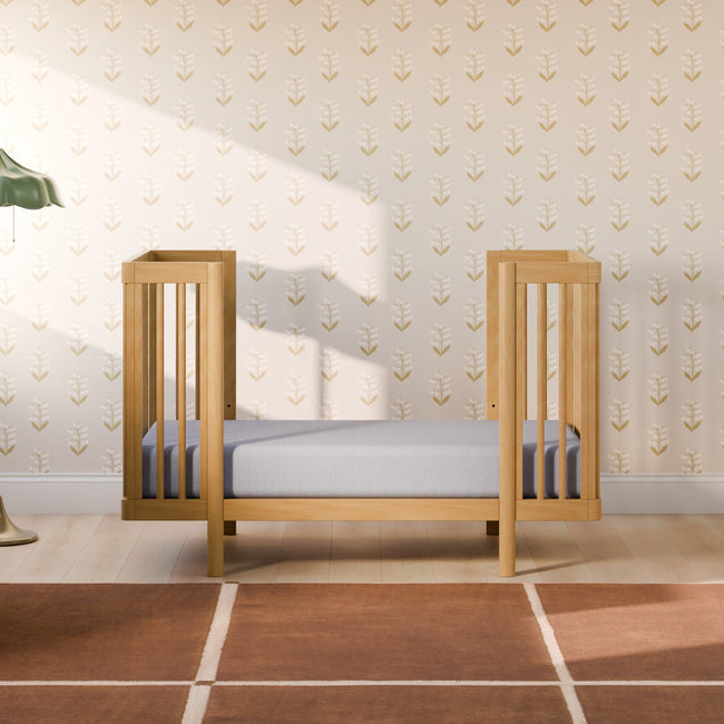 M29880HY,Babyletto,Pogo 8-in-1 Convertible Crib w/ Bassinet & Toddler Bed Kits in Honey