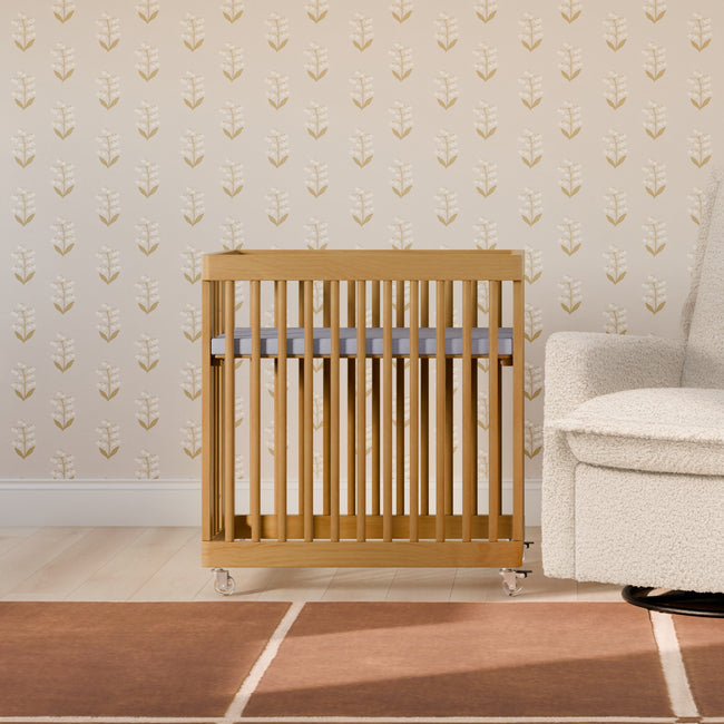 M29880HY,Babyletto,Pogo 8-in-1 Convertible Crib w/ Bassinet & Toddler Bed Kits in Honey