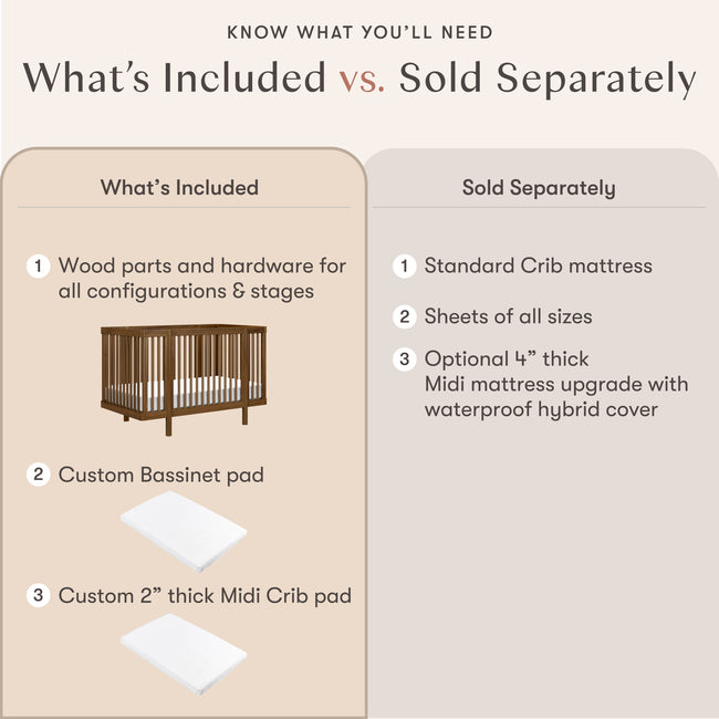 M29880NL,Babyletto,Pogo 8-in-1 Convertible Crib w/All-Stages Conversion Kits in Natural Walnut