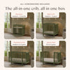 M29880OL,Babyletto,Pogo 8-in-1 Convertible Crib w/All-Stages Conversion Kits in Olive
