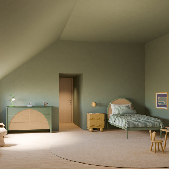 M30269OLSH,Babyletto Kids,Moab Twin Bed in Olive/Ash