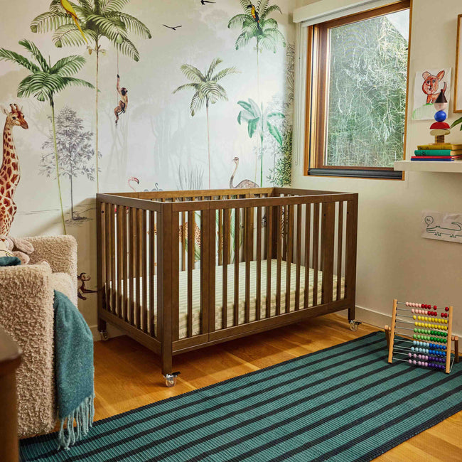 M30880NL,Babyletto,Rolli 9-in-1 Convertible All-Stages® Crib w/ Bassinet & Toddler Bed Kits in Natural Walnut