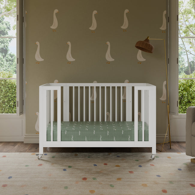 M30880W,Babyletto,Rolli 9-in-1 Convertible All-Stages® Crib w/ Bassinet & Toddler Bed Kits in White