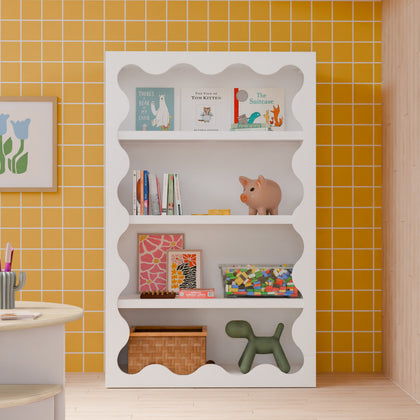 M31111W,Babyletto Kids,Lido Wave Bookcase in White