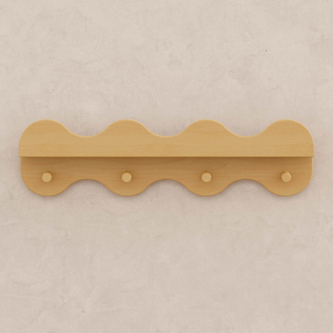 M31125HY,Babyletto Kids,Lido Wave Book Shelf with Hooks in Honey