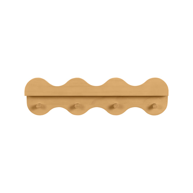 M31125HY,Babyletto Kids,Lido Wave Book Shelf with Hooks in Honey