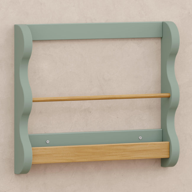 M31130LSHY,Babyletto Kids,Lido Wave Book Rack in Light Sage and Honey