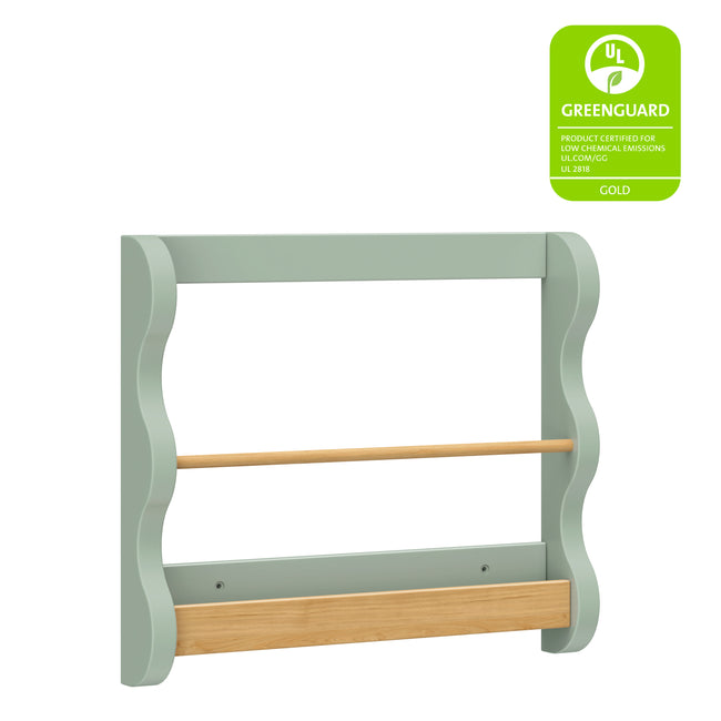 M31130LSHY,Babyletto Kids,Lido Wave Book Rack in Light Sage and Honey