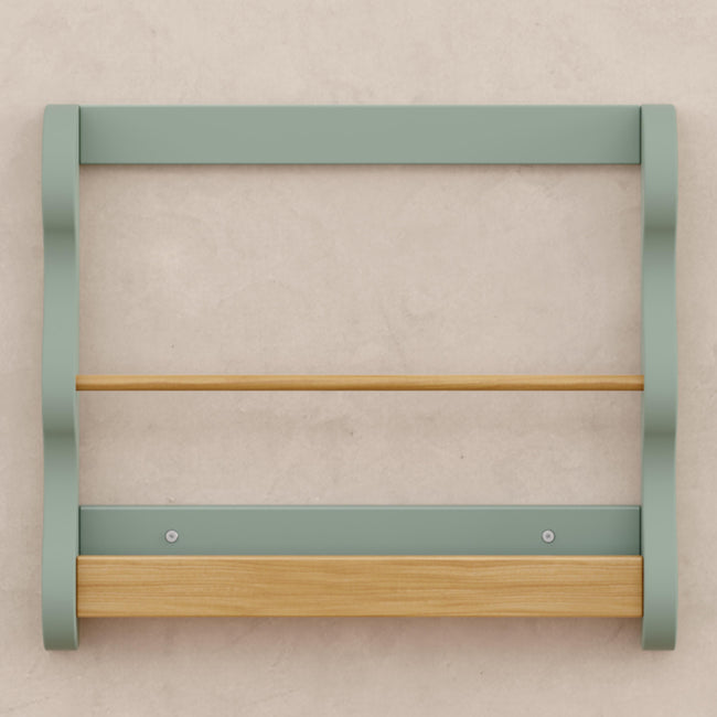 M31130LSHY,Babyletto Kids,Lido Wave Book Rack in Light Sage and Honey