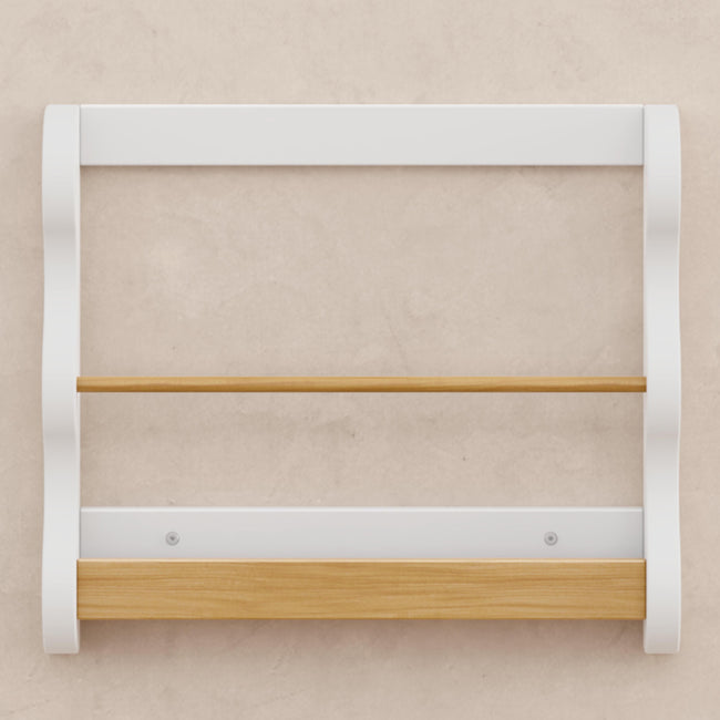 M31130WHY,Babyletto Kids,Lido Wave Book Rack in White and Honey