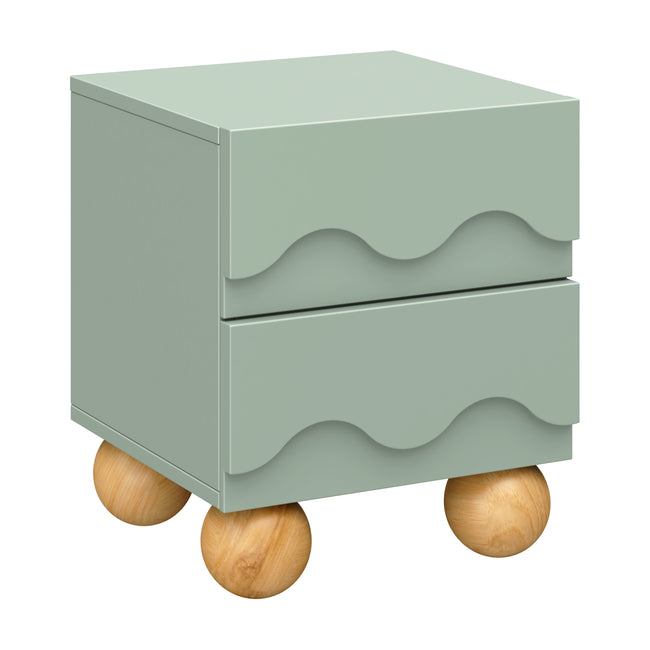 M31160LSHY,Babyletto Kids,Lido Wave Nightstand in Light Sage and Honey