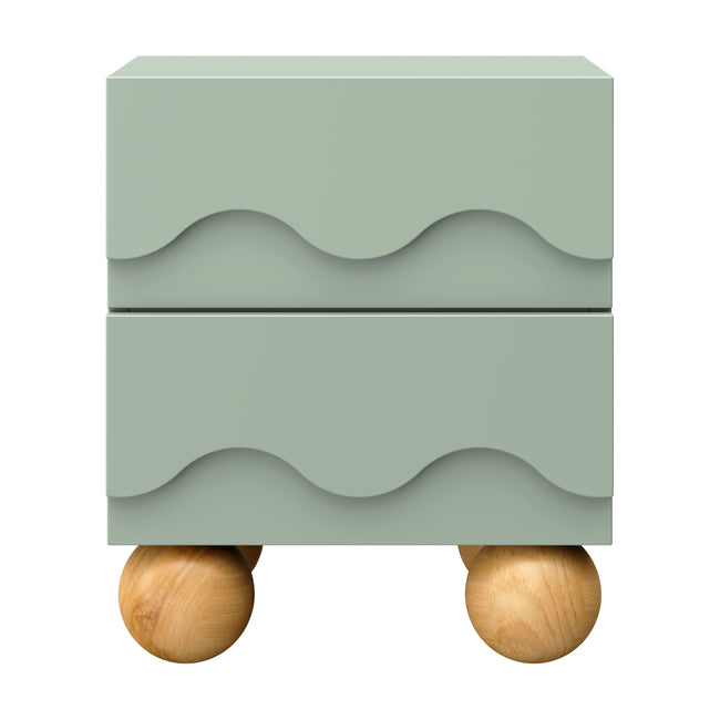 M31160LSHY,Babyletto Kids,Lido Wave Nightstand in Light Sage and Honey