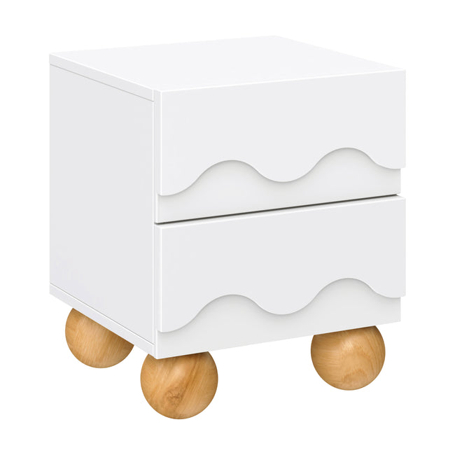 M31160WHY,Babyletto Kids,Lido Wave Nightstand in White and Honey