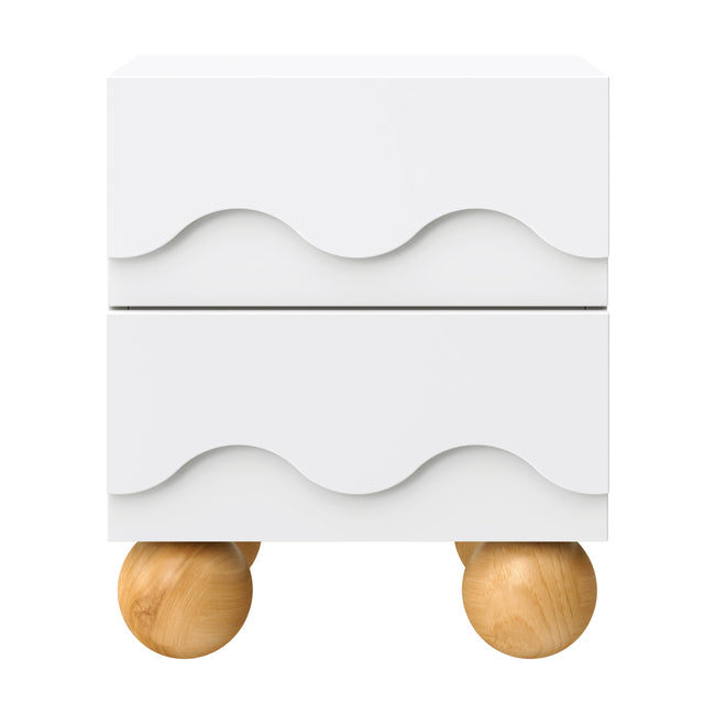 M31160WHY,Babyletto Kids,Lido Wave Nightstand in White and Honey