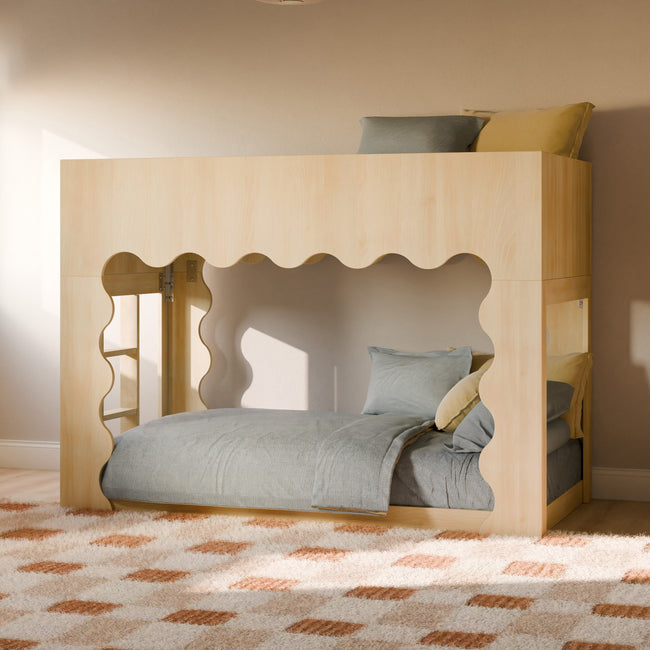 M31171BD,Babyletto Kids,Lido Wave Low Loft Twin Bed in Blonde