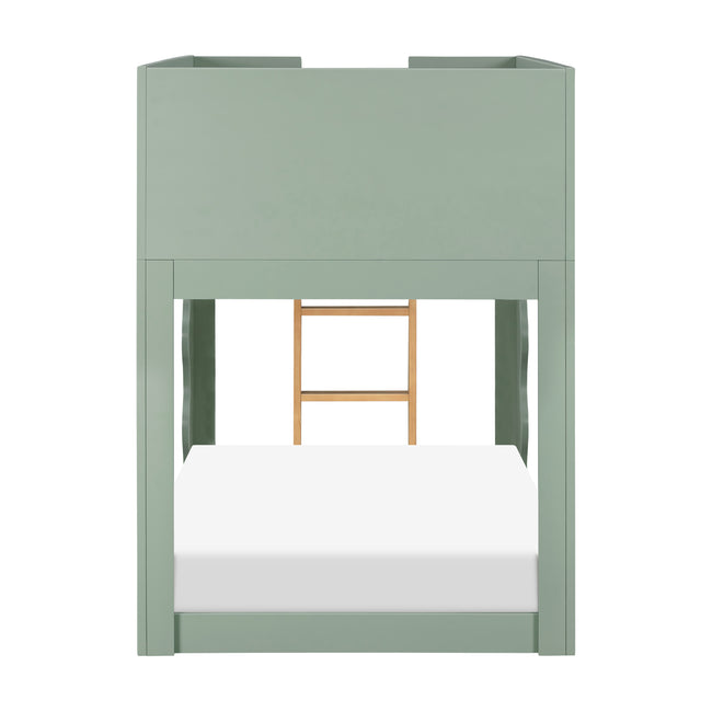 M31171LSHY,Babyletto Kids,Lido Wave Low Loft Twin Bed in Light Sage and Honey