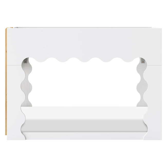 M31171WHY,Babyletto Kids,Lido Wave Low Loft Twin Bed in White and Honey