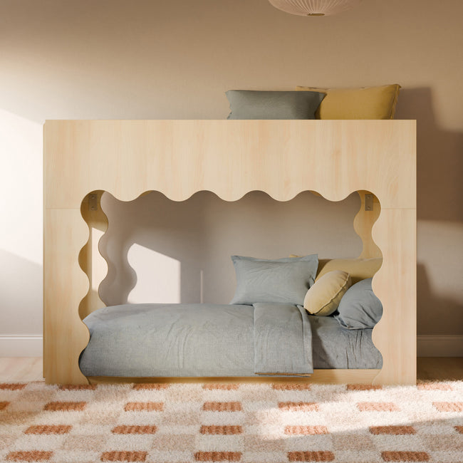 M31194BD,Babyletto Kids,Lido Wave Convertible Bunk Bed in Blonde