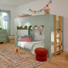 M31194LSHY,Babyletto Kids,Lido Wave Convertible Bunk Bed in Light Sage and Honey