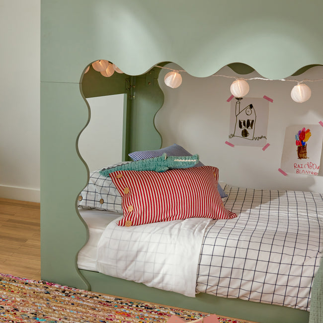 M31194LSHY,Babyletto Kids,Lido Wave Convertible Bunk Bed in Light Sage and Honey